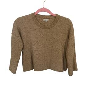 Madewell boho cozy fall minimalist neutral wool alpaca cropped sweater size S